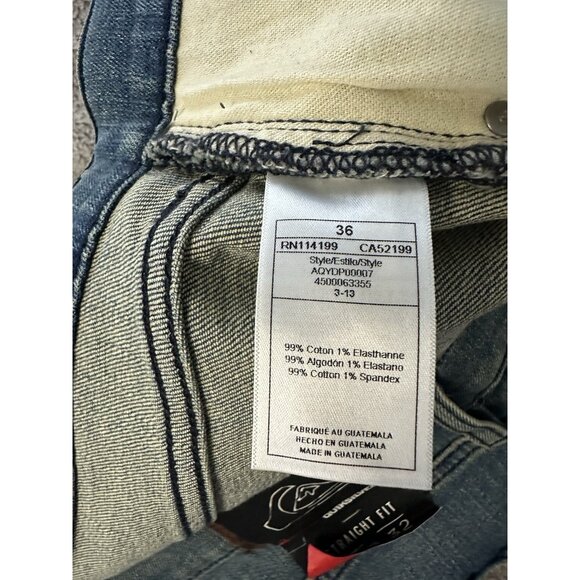 Quiksilver Men’s Jeans Blue Straight Fit Size 36x32 New - Picture 8 of 16